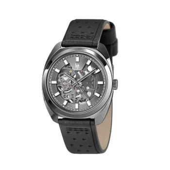 Face Montre LIP - GDG 39 mm - Squelette - Cuir Noir