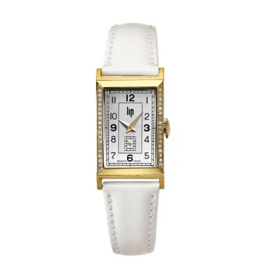 Face 2 Montre LIP - T18 Diamants - Cuir Blanc