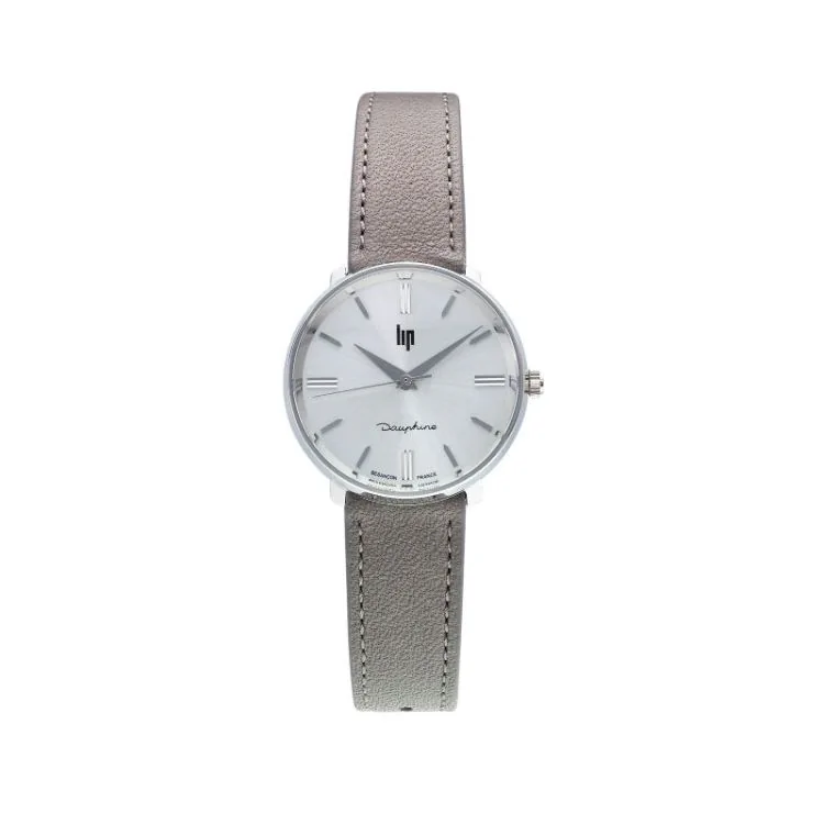 Face 2 Montre LIP - Dauphine 29mm - Cuir Gris