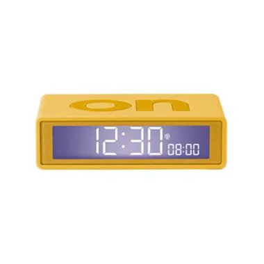 Face Nuit Réveil Lexon - Réveil LCD Réversible - Flip Rubber Yellow