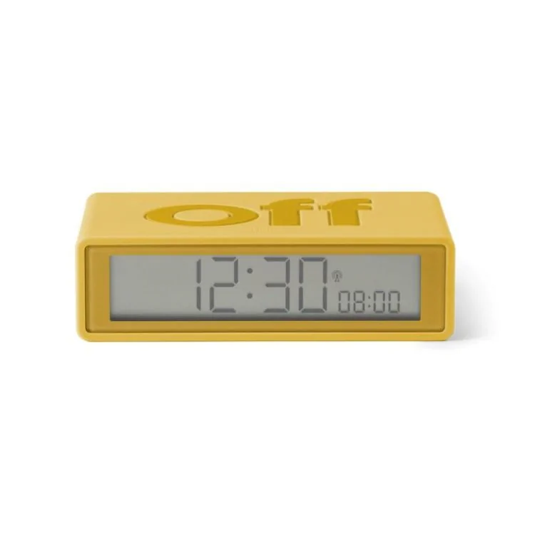 Face Jour Réveil Lexon - Réveil LCD Réversible - Flip Rubber Yellow