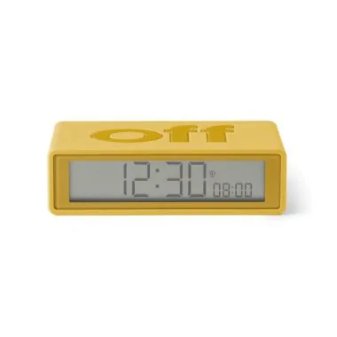 Face Jour Réveil Lexon - Réveil LCD Réversible - Flip Rubber Yellow