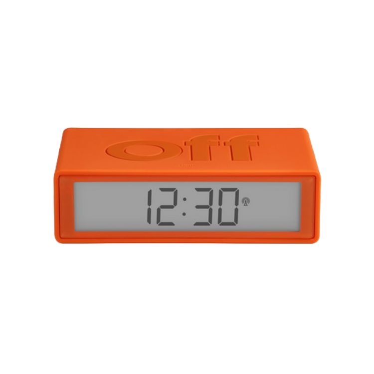 Face Réveil Lexon - Réveil LCD Réversible - Flip Rubber Orange