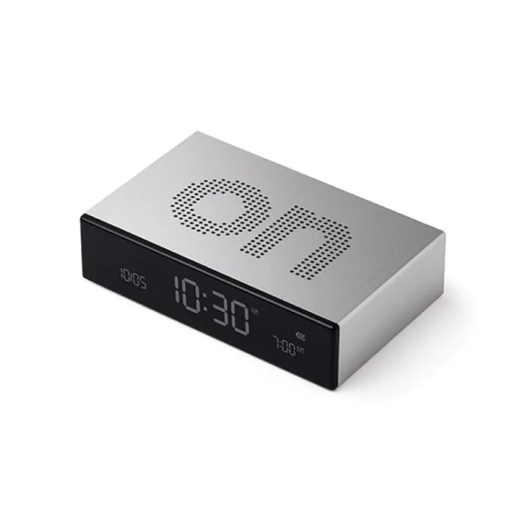 Profil Réveil Lexon - Réveil LCD Réversible - Flip Premium Argent