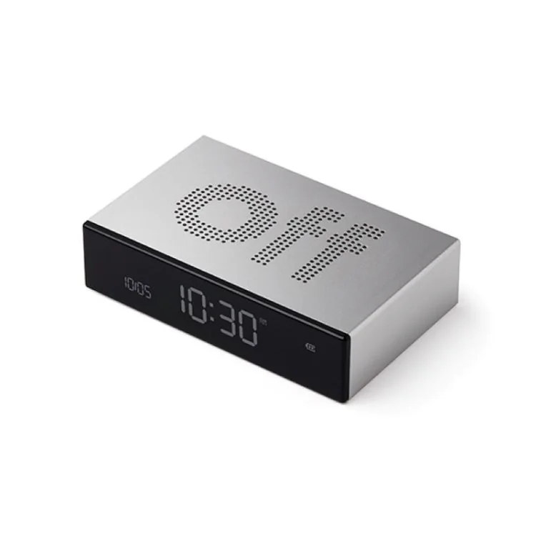 Profil Off Réveil Lexon - Réveil LCD Réversible - Flip Premium Argent