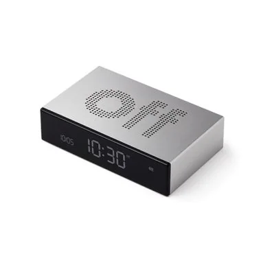 Profil Off Réveil Lexon - Réveil LCD Réversible - Flip Premium Argent