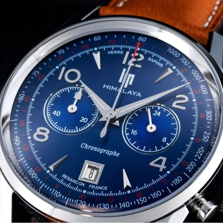 Cadran Montre LIP - Himalaya 40 mm - Chronographe - Cadran Bleu