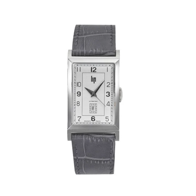 Face 2 Montre LIP - T26 Churchill - Automatique Cuir Gris