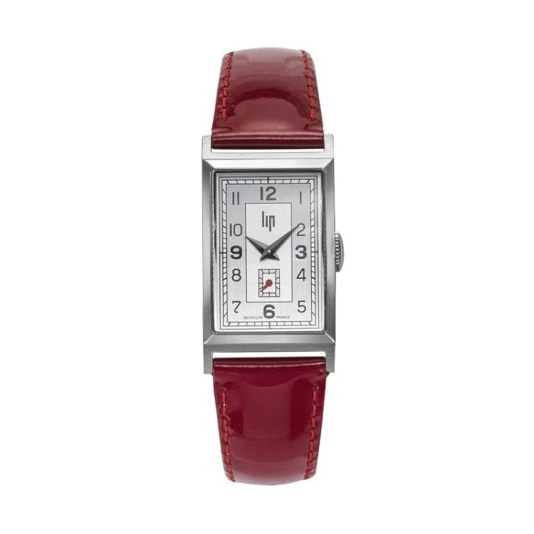 Face Montre LIP - T18 Churchill - Trotteuse Excentrée - Cuir Rouge