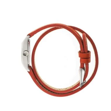 Coté Montre LIP - T13 Churchill - Bracelet Double - Cuir Rouge