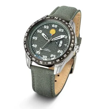 Profil Montre Aviateur Patrouille de France - Athos 2 - Dateur - Tissé Kaki