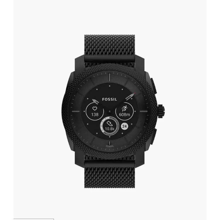 Montre Fossil - Connectée - Gen 6 - Machine - Maille Milanaise Noire