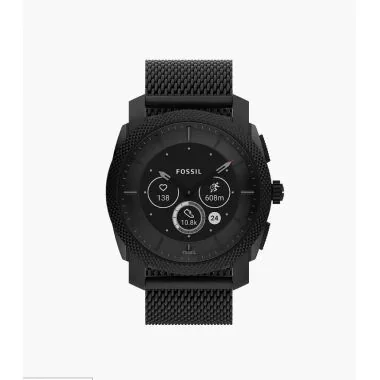 Montre Fossil - Connectée - Gen 6 - Machine - Maille Milanaise Noire