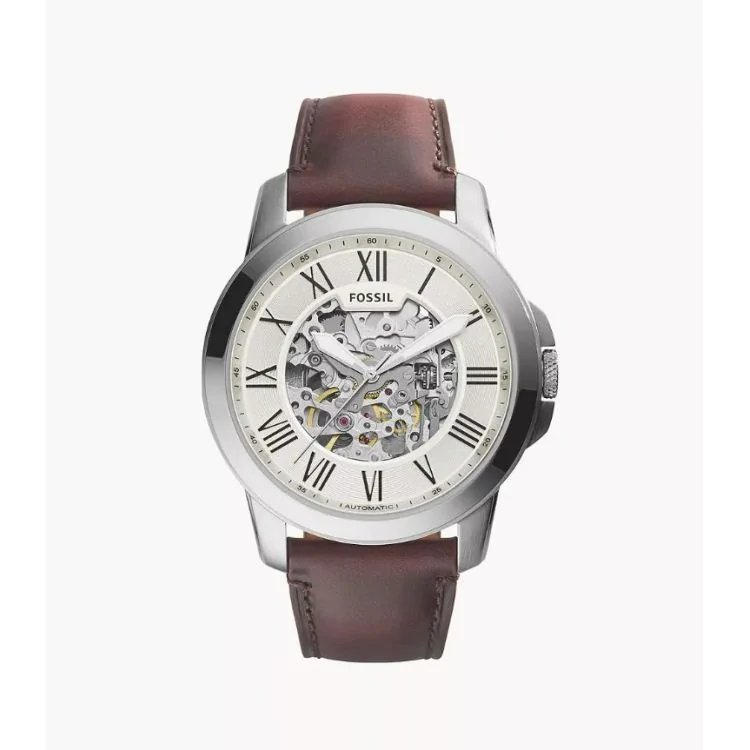 Montre Fossil - Grant - Automatique - Squelette - Cuir Marron - ME3099