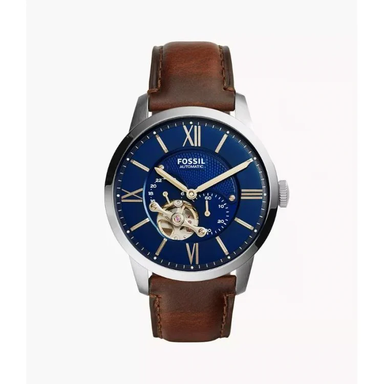 Montre Fossil - Grant - Automatique - Squelette - Cuir Marron