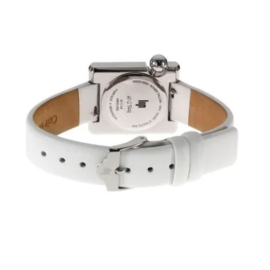 Dos Montre LIP - Mach 2000 - Mini Square - Cuir Blanc Pailleté