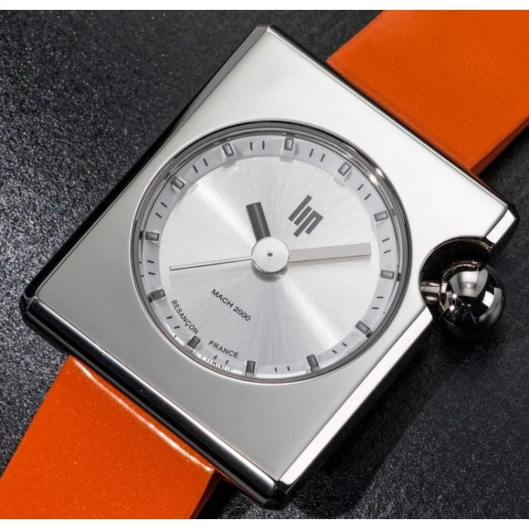 Cadran Montre LIP - Mach 2000 - Mini Square - Cuir Orange Lisse