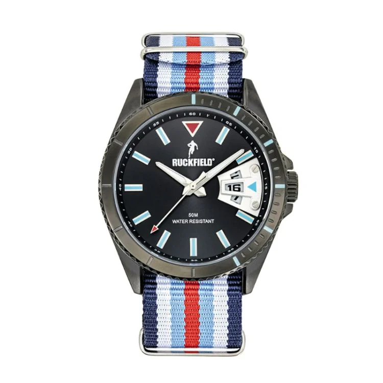 Montre Ruckfield - Rugby - Dateur - Nato Bleu et Rouge