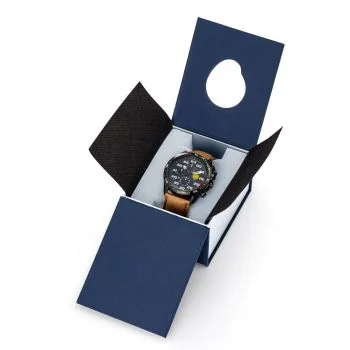 Coffret Montre Patrouille de France - Athos 4 - Chronographe - Cuir Marron Vieilli