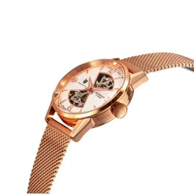 Profil Montre LIP - Himalaya 33 mm Sablier - Squelette Automatique - Maille Milanais Rose