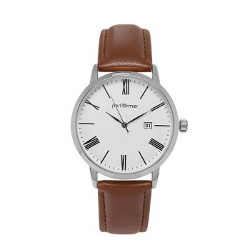 Montre Performer - Classique - Dateur - Cuir Marron Cadran Blanc - 70220412