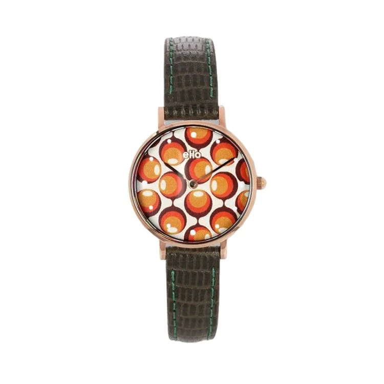 Montre Upcyclé eHo - Collection Sixties - Verte Bulle