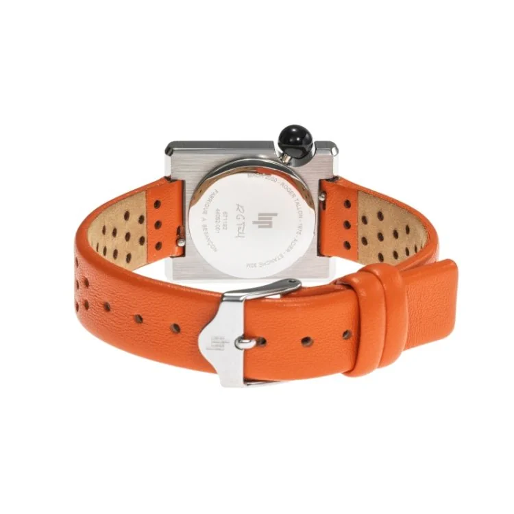 Dos Montre LIP - Mach 2000 - Mini Square - Cuir Orange Perforé