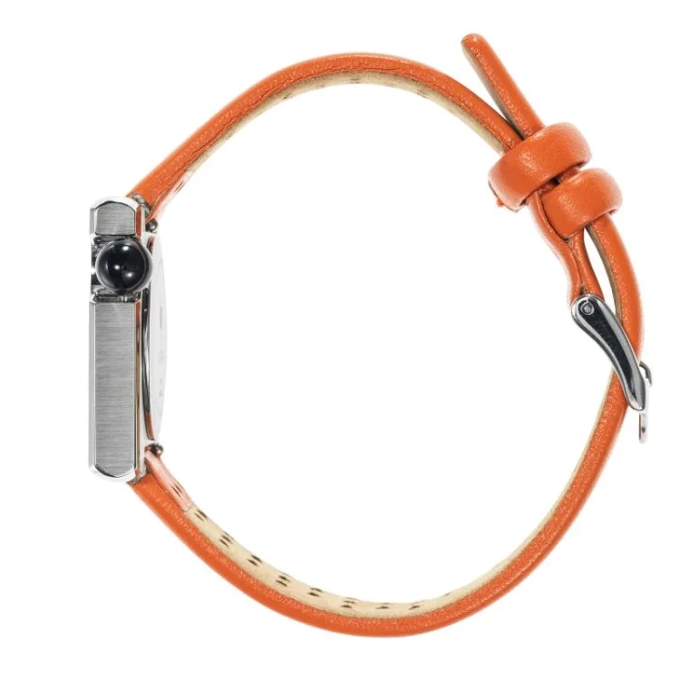 Coté Montre LIP - Mach 2000 - Mini Square - Cuir Orange Perforé