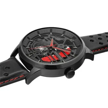 Profil Montre Pierre Lannier - Paddock - Automatique - Squelette - Cuir Rouge