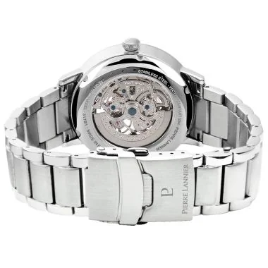 Bracelet Montre Pierre Lannier - Automatic - Squelette - Acier Noir et Argent