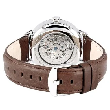 Dos Montre Pierre Lannier - Automatic - Squelette - Cuir Marron