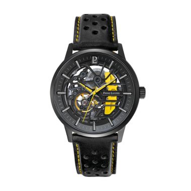 Montre Pierre Lannier - Paddock - Automatique - Squelette - Cuir Jaune