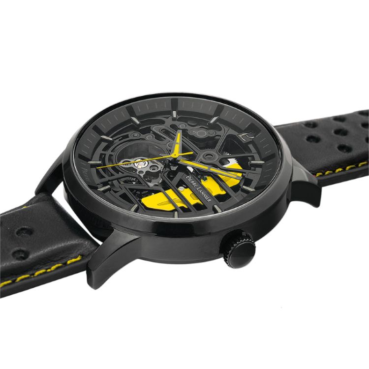 Profil Montre Pierre Lannier - Paddock - Automatique - Squelette - Cuir Jaune