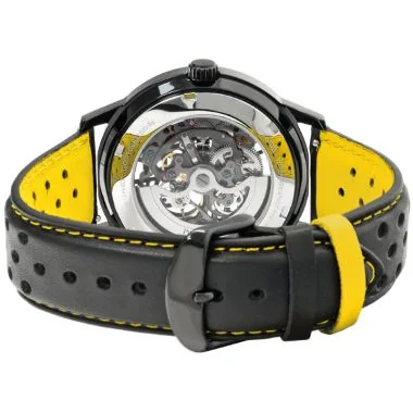 Dos Montre Pierre Lannier - Paddock - Automatique - Squelette - Cuir Jaune