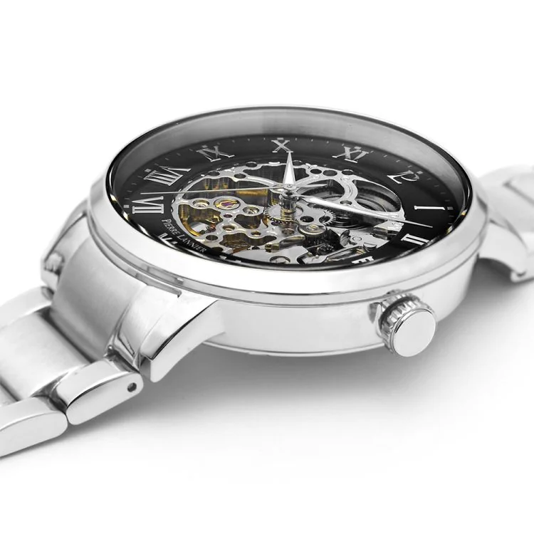 Profil Montre Pierre Lannier - Automatic - Squelette - Acier Noir et Argent