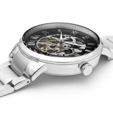 Profil Montre Pierre Lannier - Automatic - Squelette - Acier Noir et Argent