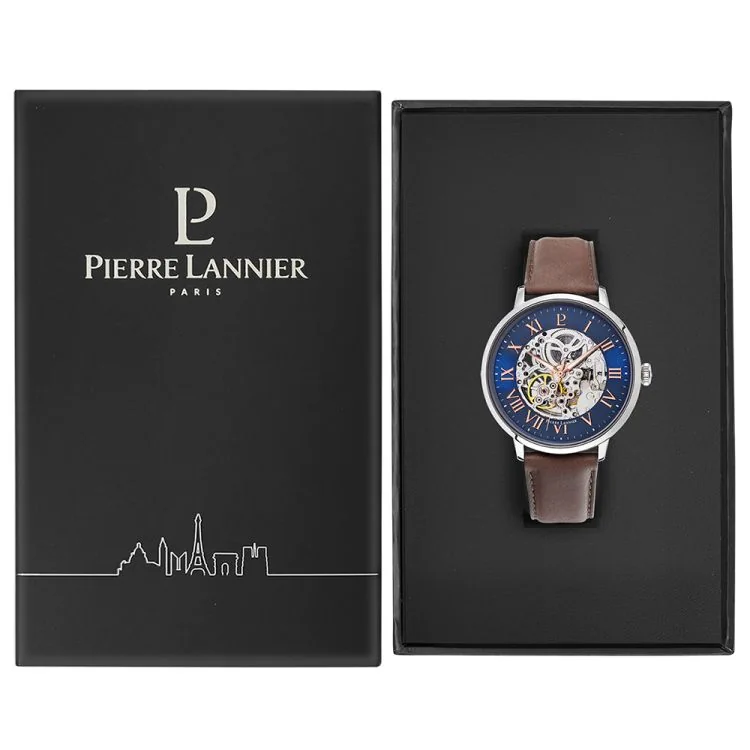 Coffret Montre Pierre Lannier - Automatic - Squelette - Cuir Marron