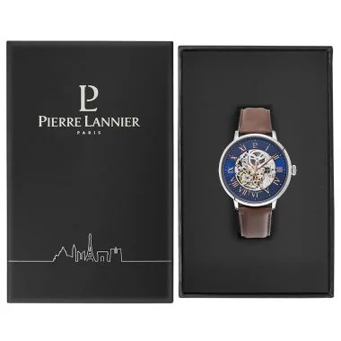 Coffret Montre Pierre Lannier - Automatic - Squelette - Cuir Marron