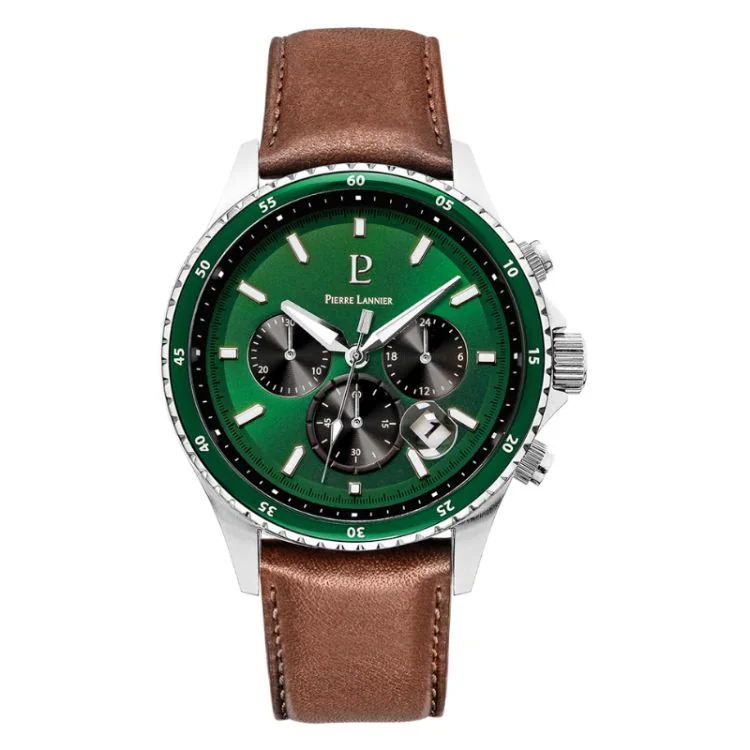 Montre Pierre Lannier - Cronos - Chronographe - Cadran Vert