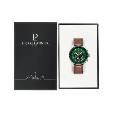 Coffret Montre Pierre Lannier - Cronos - Chronographe - Cadran Vert