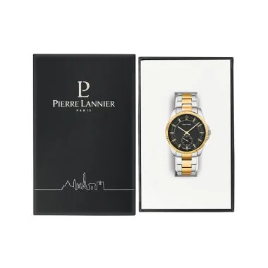 Coffret Montre Pierre Lannier - Metropolitain - Seconde Excentrée - Acier Bicolore