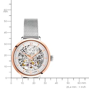 Mesure Pierre Lannier - Automatic - Squelette - Maille Milanaise Argent