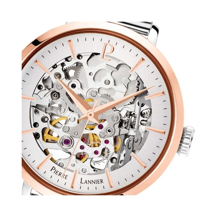 Cadran Pierre Lannier - Automatic - Squelette - Maille Milanaise Argent