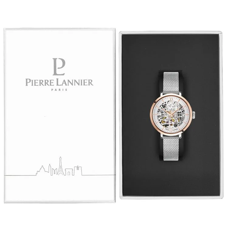 Coffret 2 Pierre Lannier - Automatic - Squelette - Maille Milanaise Argent