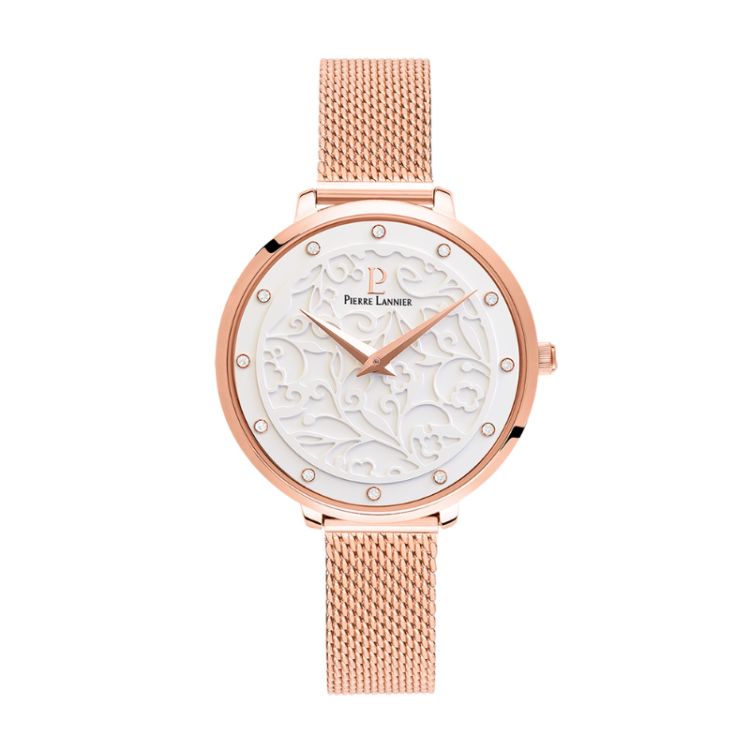 Montre Pierre Lannier - Eolia - Maille Milanaise Rose