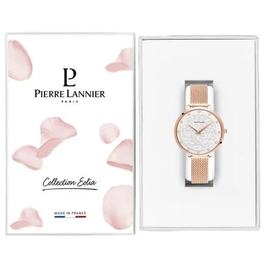 Coffret Montre Pierre Lannier - Eolia - Maille Milanaise Rose