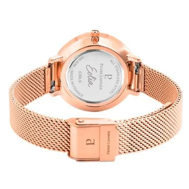 Dos Montre Pierre Lannier - Eolia - Maille Milanaise Rose