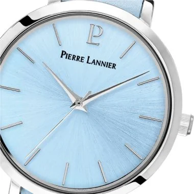 Cadran Montre Pierre Lannier - Chouquette - Minimaliste - Cuir Bleu