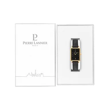 Coffret Montre Pierre Lannier - Ariane - Rectangle - Cadran Noir