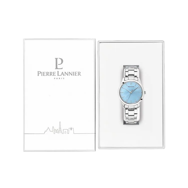 Coffret Montre Pierre Lannier - Roxane - Minimaliste - Cadran Bleu